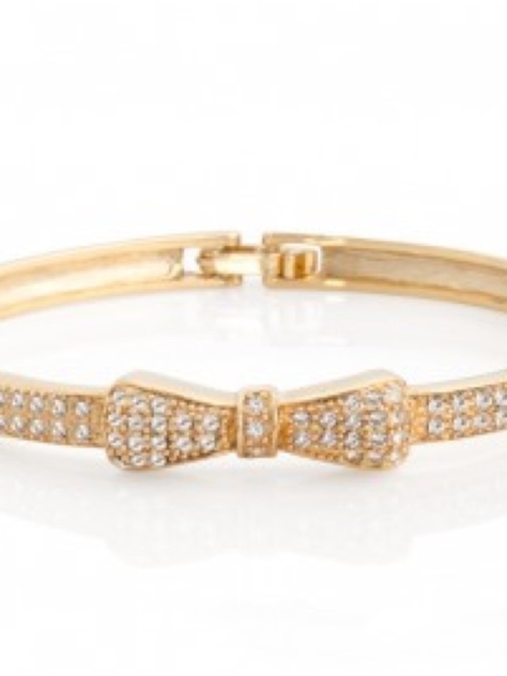 Jewelmint ~Gold Crystal Bow Bangle Bracelet -